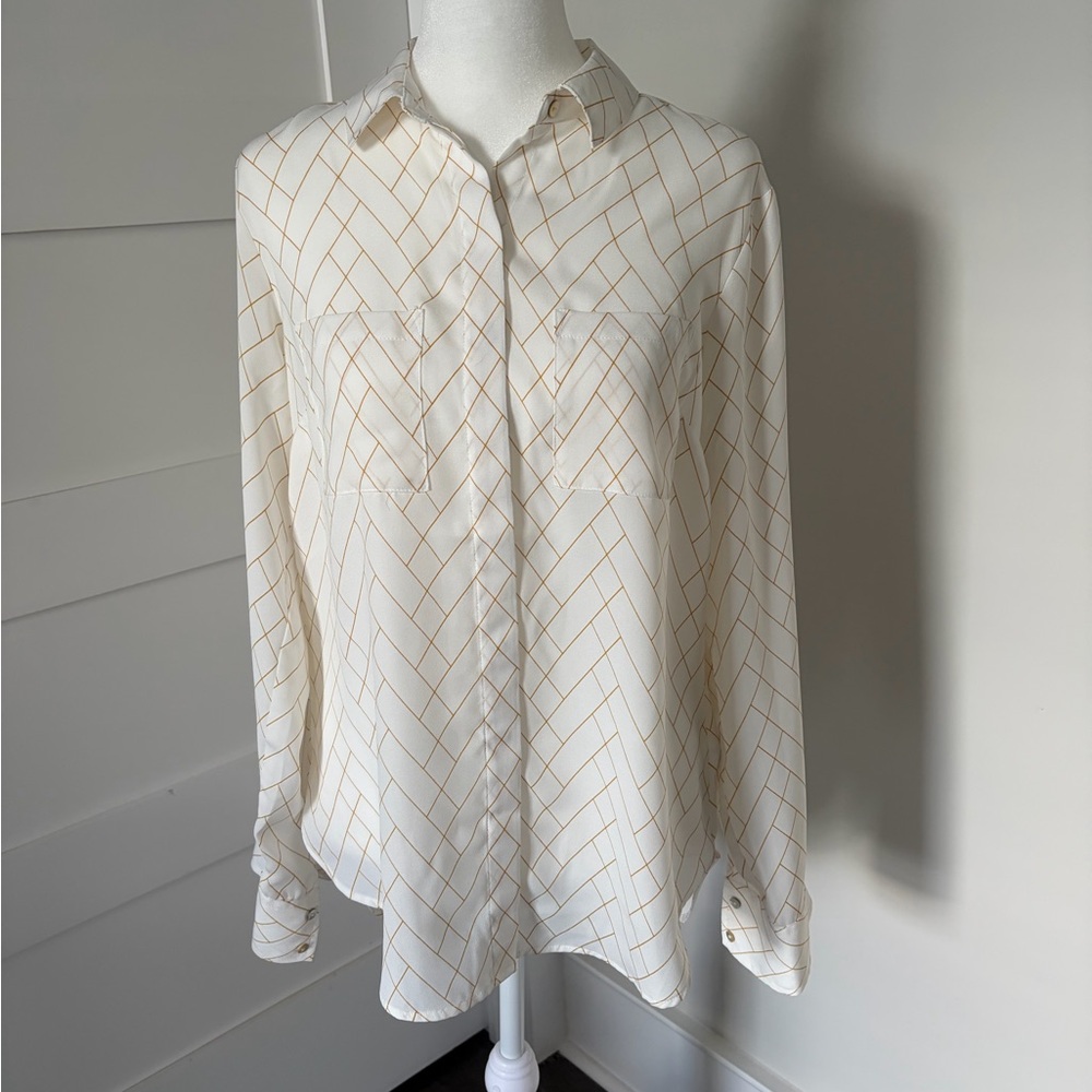a new day Cream and Gold Blouse